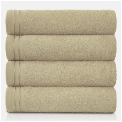 Image of GC GAVENO CAVAILIA Large Towels Bath Sheet Highly Absorbent Egyptian Cotton Towel Set 4 Pack Extra Soft Mocha Quick Dry Sheets 450 GSM Washable Towels, 75X135 Cm