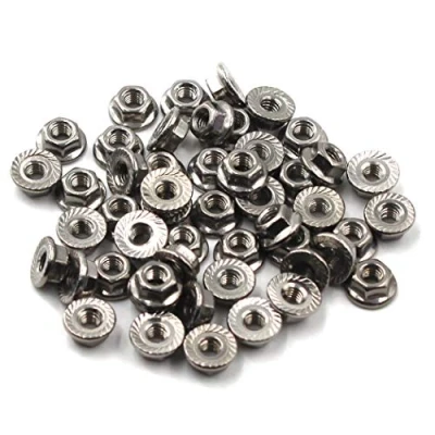 Image of M6 Flange Nut Hex Lock Nuts,304 Stainless Steel (Pack of 50)