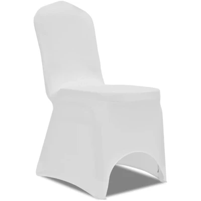 Image of vidaXL 100 pcs Stretch Chair Covers White