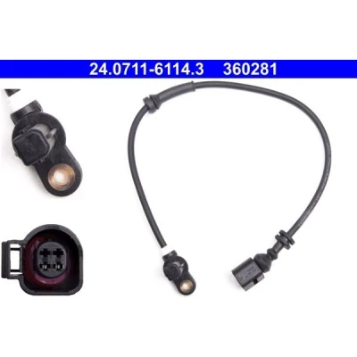 Image of 1207323, 2M212B372DA ABS Sensor ATE 24.0711 6114.3 479mm not prepared for wear indicator VOLKSWAGEN: Sharan I, FORD: Galaxy Mk1 MPV, SEAT: Alhambra I