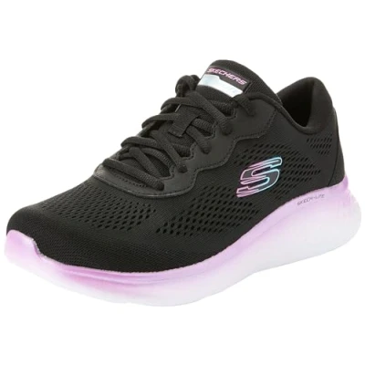 Image of Skechers Women&#039;s Skech LITE PRO Stunning Steps, Black Mesh/Purple Trim, 6.5 UK