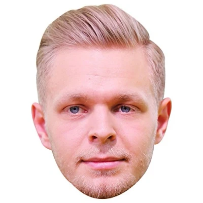 Image of FoxyPrinting KEVIN MAGNUSSEN JB Formula 1 Driver Fancy Dress Cardboard Celebrity Party Face Mask