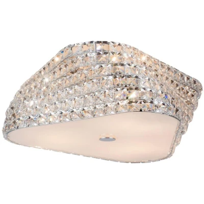 Image of Trium Glass &amp; Crystal Ceiling Light Chrome