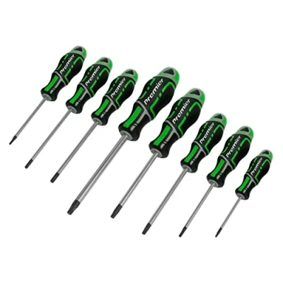 Image of Sealey Premier Screwdriver Set 8pc Security TRX Star* GripMAX® Hi Vis Green