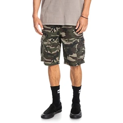 Image of Quiksilver Boys Crucial Battle Cargo Shorts, Green, 30 EU
