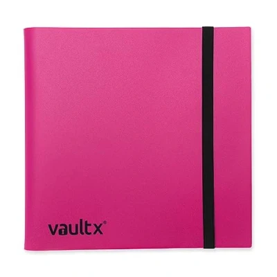 Image of Vault X 12 Pocket Trading Card Strap Binder, 480 cards, Standard, 20 Side Loading Pages, Folder for Collectible Games, Sports, TCG (Pink)