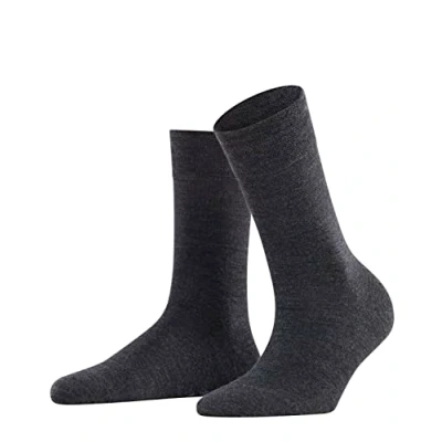 Image of 1 Pair Anthracite Sensitive Berlin Merino Wool Left And Right Comfort Cuff Socks Ladies 5.5 8 Falke
