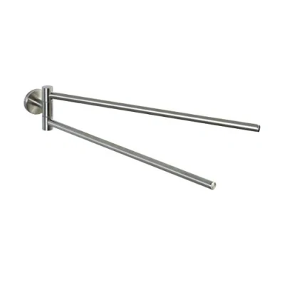 Image of WENKO 19618100 Towel holder Bosio Matt 2 flexible arms, Metal Stainless steel, 5.5 x 9 43 cm,