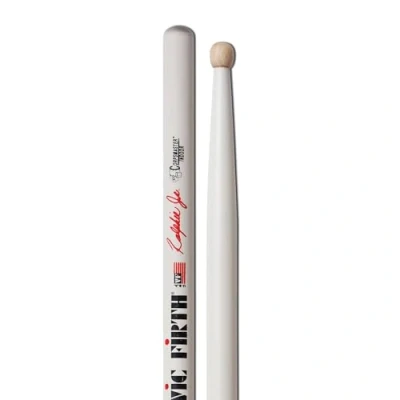 Image of Vic FIrth Corpsmaster® Signature Snare Drumsticks Ralphie Hardimon Jr. Wood Tip White