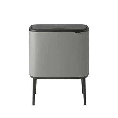 Image of Brabantia Bo touch Bin 3 x 11L Inner Buckets (Mineral Concrete Grey) Waste/Recycling Kitchen Soft