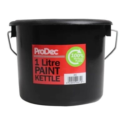Image of ProDec 1 litre 100 percent Recycled Plastic Paint Kettle for Decanting Paint, Varnish, Wood Treatments from Larger Cans and Mixing Wallpaper Paste, Ideal Working On Ladders Platforms