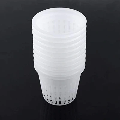 Image of Planting Basket Pot Net Hydroponic Mesh 10pcs Heavy Duty Cup Plant Grow Cloning White
