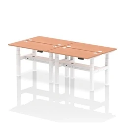 Image of Air B2B 1200x600mm Height Adjustable 4P Bench Desk CP Beech/White