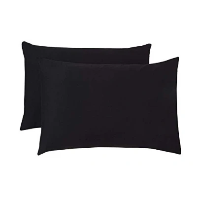Image of Hachette Pillow Cases 2 Pack Egyptian Cotton 200 Thread Count (Black)