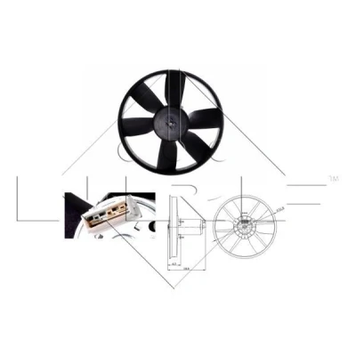 Image of 191959455AF, 1H0959455B, 1H0959455D, 1H0959455E Cooling fan NRF 47401 305mm 12V 350W without radiator shroud VOLKSWAGEN: GOLF 2, Corrado