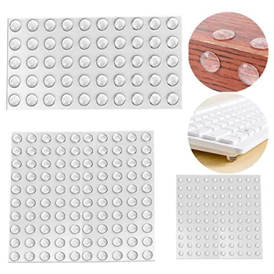 Image of Rubber Buffers, 250 pcs Self Adhesive Bumper Pads, Clear Silicone Furniture Bumpers, Elastic Buffer for Sound &amp; Impact Damping Doors, Cupboards, Keyboard