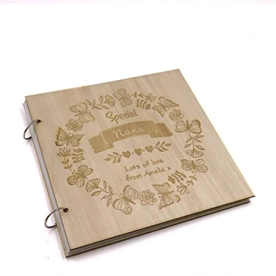 Image of ukgiftstoreonline Personalised Special Nana Engraved Large Wooden Scrapbook Photo Album