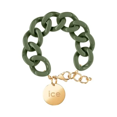 Image of ICE Jewellery chain bracelet khaki gold Chunky for women in colour with a medal (020923)