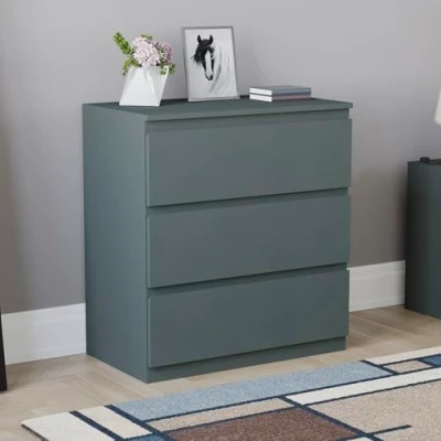 Image of Vida Designs Denver Drawer Chests (Jasper Green, 3 Drawer)