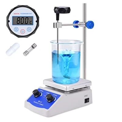 Image of Slendor Magnetic Stirrer SH 2 Hot Plate Mixer Max 520℉ Lab Hotplate 2000 RPM Stir with Thermometer, Bar and Support Stand