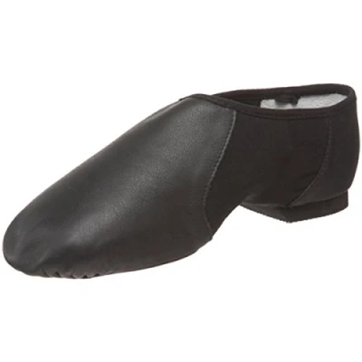Image of Bloch Dance Women&#039;s Neo Flex Leather and Neoprene Slip On Split Sole Jazz Shoe, Black, 6.5 UK
