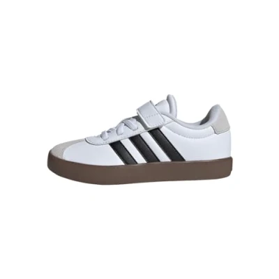 Image of adidas Unisex Kid&#039;s VL Court 3.0 Hook and Loop Shoes, Cloud White/Core Black/Grey One, 12.5 UK Child