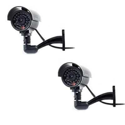 Image of Digicharge Dummy CCTV Camera Outdoor Indoor Fake Security Imitation Surveillance Cam Flashing LED (2PCS, 2PCS)