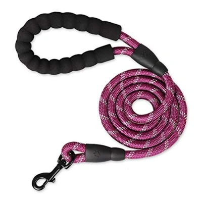 Image of Vineco Soft Padded Handle, Highly Reflective Threads for Waste and Dispenser, 1.5m Lead All Dogs, Purple