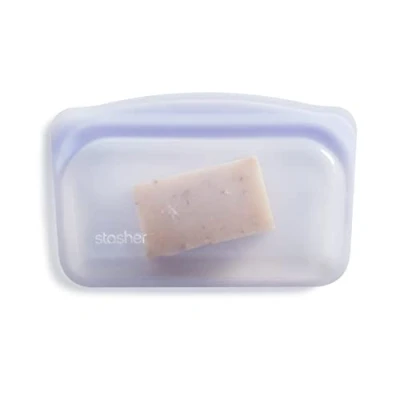 Image of Stasher Reusable Platinum Silicone Food Storage Bag, Lavender (Snack) Disposable Plastic Reduction Cooking, Storage, Sous Video or Freezing