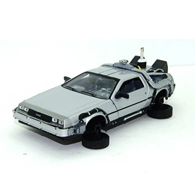 Image of Welly WEL22441FV Back To The Future Replica of Delorean Version Flight 1/24th Scale, Grey, 1:24