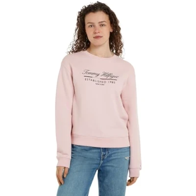 Image of Tommy Hilfiger Women’s Round Neck Sweatshirt, Pink (Delicate Pink), XL