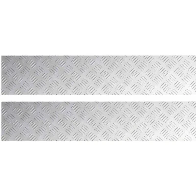 Image of vidaXL Aluminium Checker Plates 2 pcs Anti Slip 100x20 cm