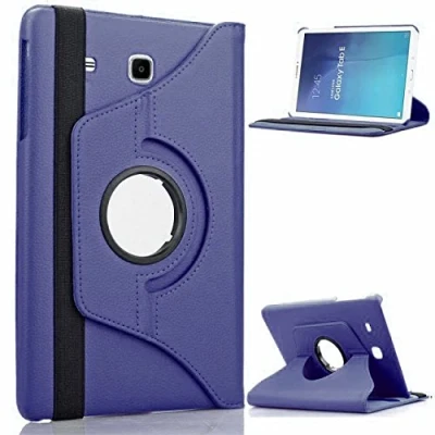 Image of Rotate Case For Samsung Galaxy Tab A 9.7 (2015) T550 T555 P550 P555 360 Swivel Plain PU Leather Folio Stand Cover (Blue)