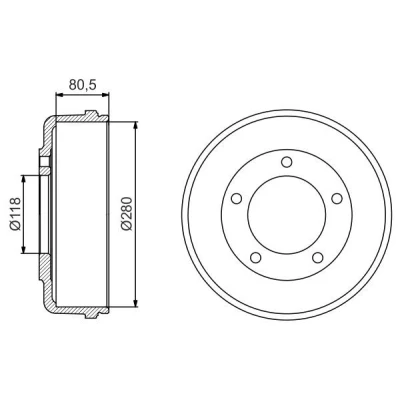 Image of 3C111126AA, 4041429, 4078769, 4446218, 4519396 Brake Drum BOSCH 0 986 477 203 314mm Rear Axle FORD: Transit Mk5 Platform / Chassis
