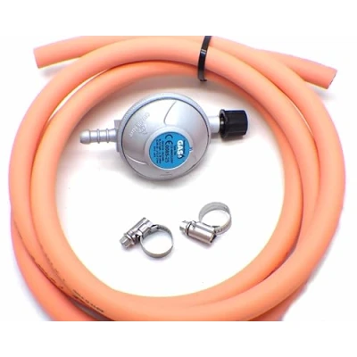 Image of Hg Camping Gas Type 29Mbar Regulator With 2M Hose + 2 Clips Fits 907 904 901
