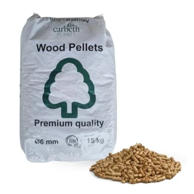Image of Carbeth Plants Premium Wood Pellets 15kg Bag 100% Natural Eco Friendly Easy to Light Cooking High Heat Fuel for Pizza Ovens, Grills, BBQs &amp; Woodfired Smokers Bagged Storage