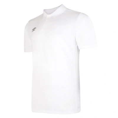 Image of Umbro Mens Essential Polo Shirt (White/Black) Size Medium