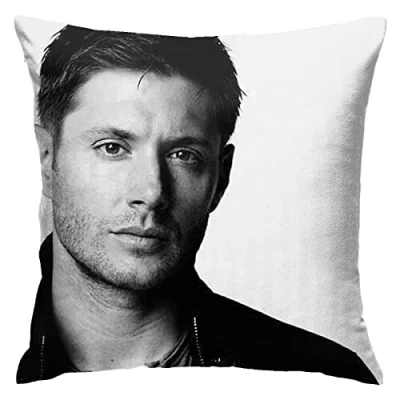 Image of Jensen Ackles Pillow Covers Double Sided Plush Cases Dorm Decor for Bedroom Living Room 45cmx45cm