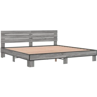 Image of vidaXL Bed Frame without Mattress Grey Sonoma 200x200 cm