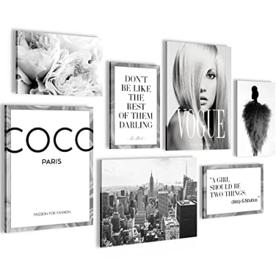 Image of Novart Wall Decoration Set with Paintings Modern Fashion Art COMPLETE AND READY TO HANG No Frame Needed Bedroom Living Room Kitchen N002171a