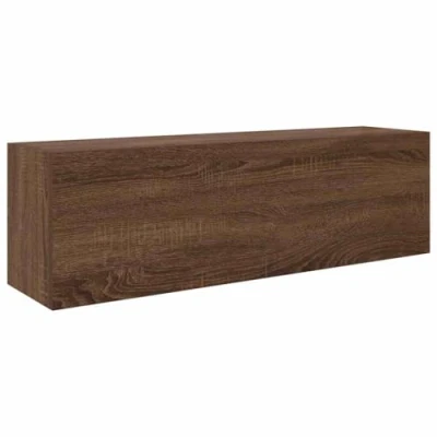 Image of vidaXL Bathroom Wall Cabinet Brown Oak Engineered Wood Ample Storage Practical Design 100x25x30 cm