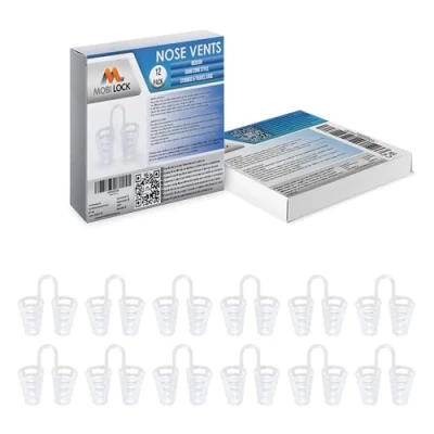 Image of Nose Vent Sinus Relief (Pack of 12 Medium Size) Hard Cone Vents a Simple Solution for Nasal Snorers Reusable Snoring Device to Enjoy Peaceful Night&#039;s Sleep by Mobi Lock