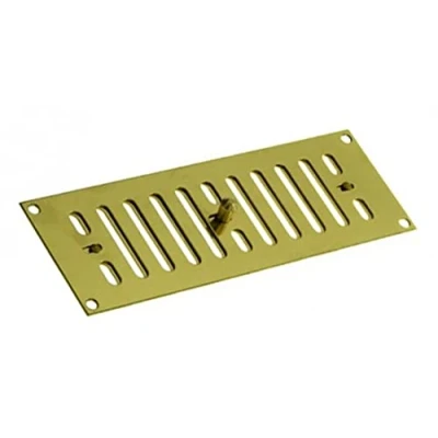 Image of Polished Solid Brass 229mm x 76mm Hit and Miss Adjustable Air Vent