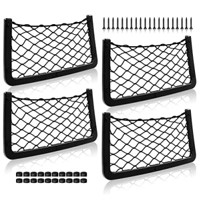 Image of MaxAwe 4 PCS 36 * 18cm Car Storage Net Bag Nets for Campervan, Rear Seat Mesh with Plastic Frame and Screws, SUV Caravan Motorhome more
