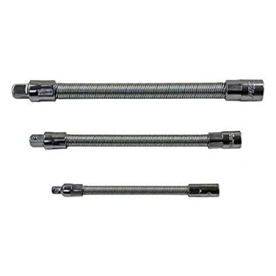 Image of US PRO 3PC FLEXIBLE EXTENSION BAR SET 1/4 3/8 1/2 Drives B4144