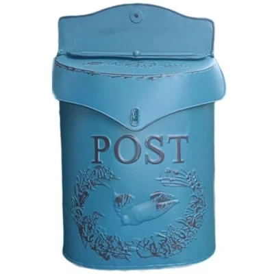 Image of Mailboxes Letter Box Metal Large Mailbox Outdoor Garden Wall Mounted Post Farmhouse Decoration Crafts