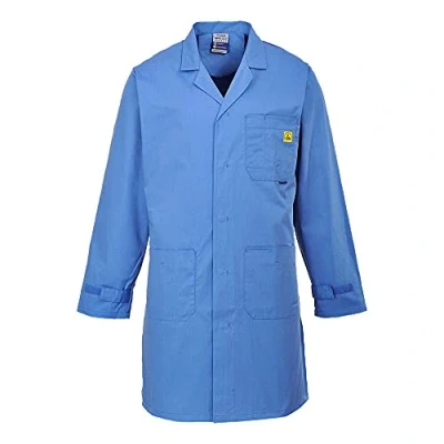 Image of Portwest Anti Static ESD Coat, Size: L, Colour: Hamilton Blue, AS10HBRL