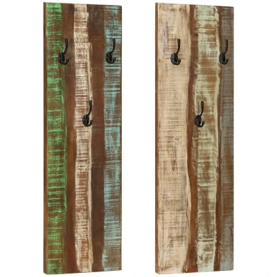 Image of vidaXL Wall mounted Coat Racks 2 pcs 36x3x110 cm Solid Reclaimed Wood