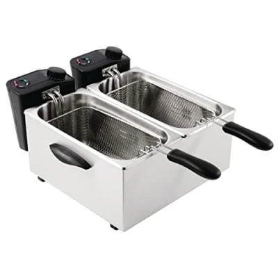 Image of Caterlite Light Duty Fryer with Two 3.5L Tanks and Removable Inner Pot 2 x 2Kw