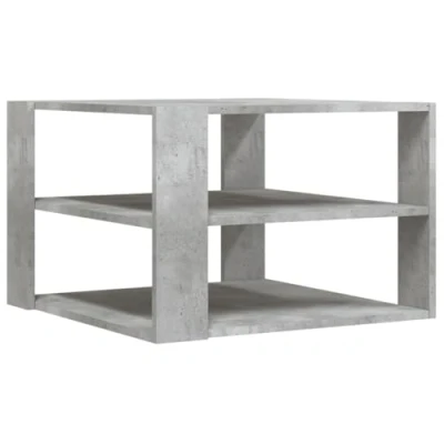 Image of vidaXL Modern Concrete Grey Coffee Table with 3 Tier Storage Stylish and Durable Square Living Room Furniture crafted from Engineered Wood